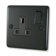 Image of Classic Matt Black Plug Sockets Light Switches Dimmers - Whole Range available