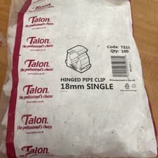 Image of Talon Hinged 18mm Pipe Clip White TS18 White Pack Of 100 TS18