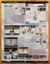 Image of 2001 NHL 2002 Playstation 2 PS2 PREVIEW Vintage Print Ad/Poster Hockey Game Art