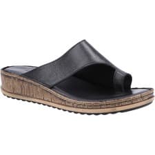 Image of Hush Puppies Elissa Toepost Suede Women's Black Sandals