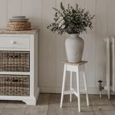 Image of Florence Plant Stand 50cm Tall Wooden Plant Holder 5 colours ASSEMBLED