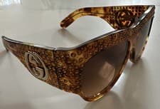 Image of Gucci Havana Sunglasses with Brown Gradient Lenses 56mm GG0144S 003