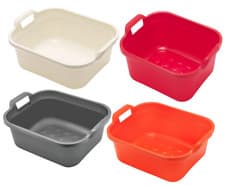Image of Addis Washing Up Dish Washing Bowl Large Rectangular Plastic With Handles 10L