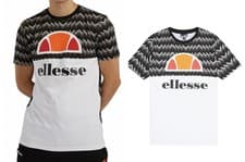 Image of Ellesse Men's Arbatex T-shirt Sport Cotton Tee Semi-Palla Black/White Top S- XL