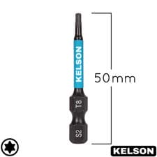 Image of 1 x T8 Torx 50mm 2" Impact Screwdriver Bit Star Magnetic 1/4" Universal KELSON