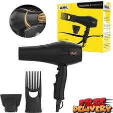 Image of Wahl PowerPik 2 Hair Dryer Afro Caribbean Curly Pik 3 Heat 2 Speed 1500W Black