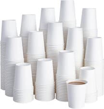 Image of White Paper Cups Single Wall Disposable 8 oz Cups For Water Hot or Cold Drinks