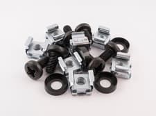 Image of 100 Pack of BLACK M6 Cage Nuts Screws 19" Data Network Rack Cabinet Mount PDU