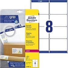 Image of Avery L7165 Laser Address Labels 8 Per Sheet 40 Sheets Per Box Jam Free
