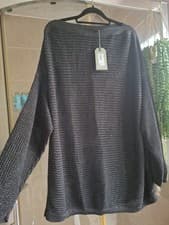 Image of Stunning Allsaints Black Marcell Metallic Jumper, New With Tags, XS/S Oversized