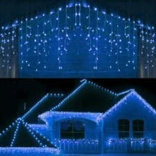 Image of CHRISTMAS LED WHITE SNOWING ICICLE BRIGHT PARTY WEDDING XMAS OUTDOOR LIGHTS