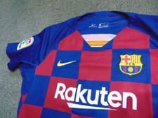 Image of Ladies 2019-2020 FC Barcelona Home Nike Football Shirt Size UK M in Blue / Red