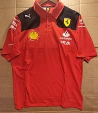 Image of Puma Scuderia Ferrari 2023 Team Polo/T-Shirt 100% Cotton - XL - Red/Black - BNWT