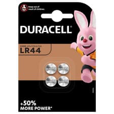 Image of Duracell LR44 Batteries AG13 357 A76 RW82 L1154 SR44 Coin Cell Button Alkaline