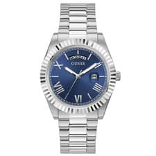Image of Guess GW0265G7 Men Connoisseur Silver Blue Dial Watch