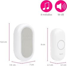 Image of Byron DBY-23561BS 200m Portable Wireless Doorbell Melody Options RRP £19.99