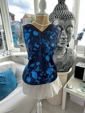 Image of Ted Baker Selaah camisole vest Navy & Turquoise Size 2