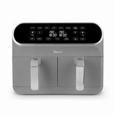 Image of Swan Retro 8L Dual Basket Air Fryer in Grey | Smart Sync | SD10519GR | Brand New
