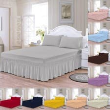 Image of Extra Deep Fitted Valance Sheet Bed Sheet Single Double King Super King UK Size