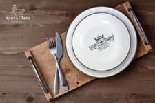 Image of Dinner set service dinner plates bowls dessert white crockery CUISINE 12PCS