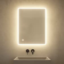 Image of Bathroom Mirror LED Frameless Rectangular Touch Demister Dimmable 3 Colours
