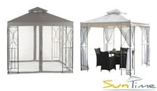 Image of Gazebo Garden Metal 2.5m Grey or Cream Polenza Marquee Shelter by SunTime