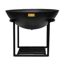 Image of Outdoor Cast Iron Firebowl on Stand - Black - Medium 