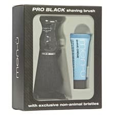 Image of Men-U Pro Black Shave Kit - Black Shaving Brush, Stand + Shave Cream