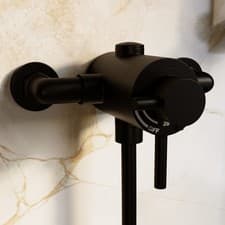 Image of Black 1 Outlet Exposed Thermostatic Shower Valve - Volta VOLMBVLV