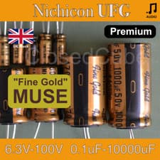 Image of Nichicon UFG Premium [6.3V-100V] "Fine Gold" MUSE High Grade Audio Capacitors