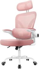 Image of Ergonomic Office Chair, Mid-Back, Adjustable Height, Flip-Up Arms and Lumbar Sup