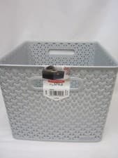 Image of Curver My Style Deep Large Storage Basket Handle Plastic 232280 Grey 18 Ltr