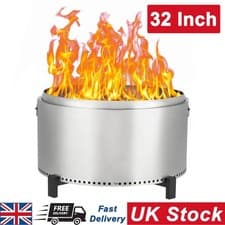 Image of 32 Inch Smokeless Fire Pit Outdoor Large Low Smoke Firepit Wood Burning Fire Pit