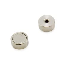 Image of N42 Neodymium Pot Magnet - 19mm dia x 8mm thick x M5 thread hole - 17.38kg Pull