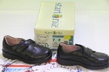 Image of START RITE 'TWINE' GIRLS BLACK LEATHER SHOES UK 7 F