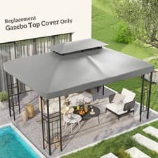 Image of 3x4m Gazebo Replacement Roof Canopy 2 Tier Top UV Cover Garden Patio