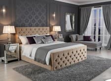 Image of Ella Gas Lift Ottoman Bed Frame - Diamante Buttons - Esupasaver Made in England