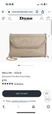 Image of Dune London Bellini metallic fabric diamanté trim box clutch bag in gold