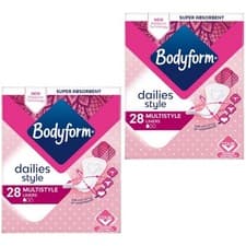 Image of Bodyform Multistyle Panty Liners - Individually Wrapped - 56 Panty Liners