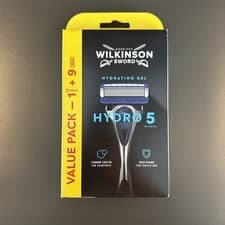 Image of ✨Wilkinson Sword Hydro 5 Blade Value Pack With Handle & 9 Sensitive Men's Razors