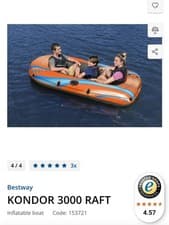 Image of Bestway HydroForce Kondor 1000 Inflatable Boat - BW61078QB (Orange)