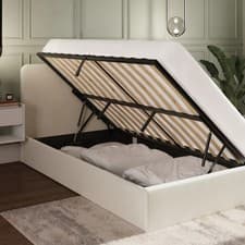Image of Chiswick Ottoman Storage Bed King Size Natural Fabric Upholstered Frame