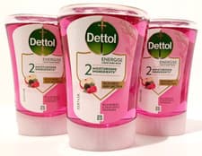 Image of 3 x 250ml Dettol No Touch Hand Wash System Refill Wild Berries & Crisp Apple