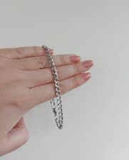 Image of Silver Colour Plain Chain Bracelet