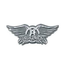 Image of AEROSMITH - OFFICIAL LOGO PIN BADGE / SEW-ON BACK PATCH - permanent vacation