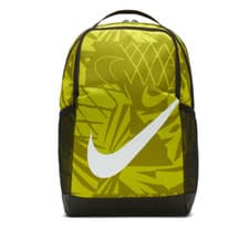 Image of Nike Brasilia Boy's (Kids) Black/Bright Cactus/White 18L Backpack (DV6143-011)