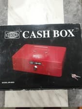 Image of Vintage Cash Box with Key Lock Secure Storage Container