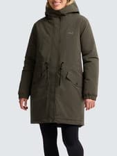 Image of NEW Jack Wolfskin Women's Chilly Frost Mid-Length Parka Coat - Obsidian Moss - M