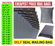 Image of Grey Mailing Bags All Sizes Poly Postage Large Strong Self Seal Plastic Postal