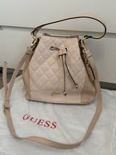 Image of GUESS Pink Handbag with Gold Accents. Never Used Comes With Original Dust bag